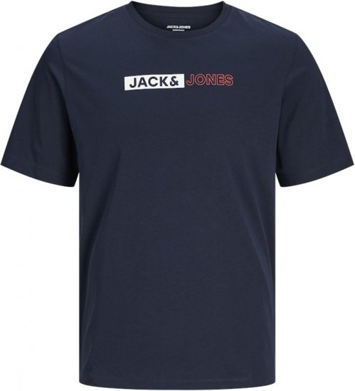 Jack & Jones CORP Logo Play 5 T-Shirt Navy Blazer - Kratke Majice - Moške kratke majice za močnejše postave