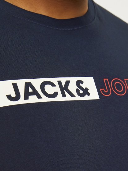 Jack & Jones CORP Logo Play 5 T-Shirt Navy Blazer - Kratke Majice - Moške kratke majice za močnejše postave