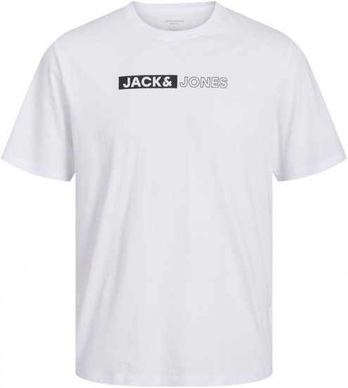 Jack & Jones CORP Logo Play 5 T-Shirt White - Kratke Majice - Moške kratke majice za močnejše postave