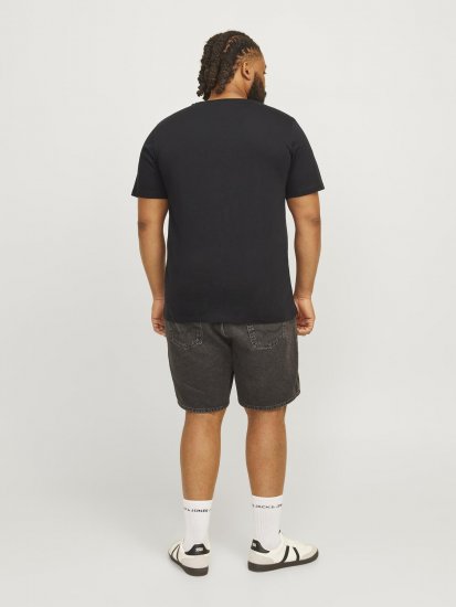 Jack & Jones JJSKULL ROCK T-Shirt Black - Kratke Majice - Moške kratke majice za močnejše postave