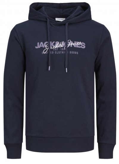 Jack & Jones JJALVIS Hoodie Navy Blazer - Puloverji & jopice - Moški Puloverji & Jopice za Močnejše Postave