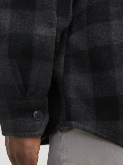 Jack & Jones ZAC BRUSHED Long Sleeve OVERSHIRT Grey - Srajce - Moške srajce za Močnejše Postave