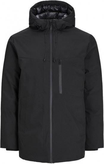 Jack & Jones PAYNE Windproof Parka Black - Jakne - Moške bunde za Močnejše Postave