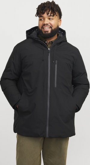 Jack & Jones PAYNE Windproof Parka Black - Jakne - Moške bunde za Močnejše Postave