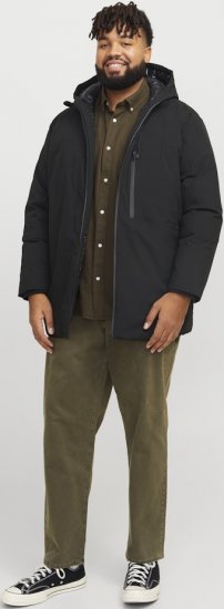 Jack & Jones PAYNE Windproof Parka Black - Jakne - Moške bunde za Močnejše Postave