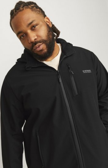 Jack & Jones JJTAYLOR Softshell Jacket Black - Jakne - Moške bunde za Močnejše Postave