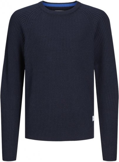 Jack & Jones PANNEL Knitted Sweater Navy Blazer - Puloverji & Jopice - Moški Puloverji & Jopice za Močnejše Postave