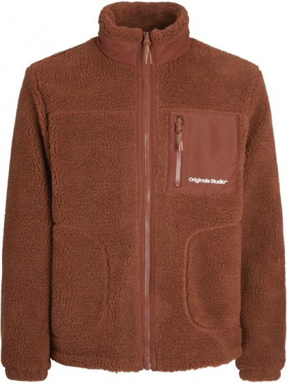 Jack & Jones ESTERBRO High Collar Teddy Jacket Brandy Brown - Jakne - Moške bunde za Močnejše Postave