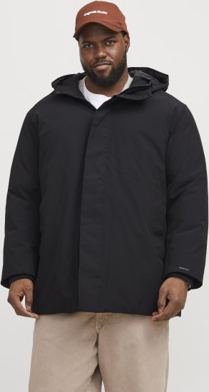 Jack & Jones KEEN Windproof Parka Black - Jakne - Moške bunde za Močnejše Postave
