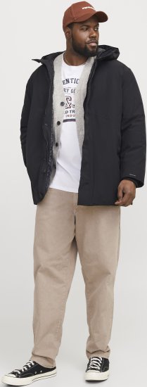 Jack & Jones KEEN Windproof Parka Black - Jakne - Moške bunde za Močnejše Postave