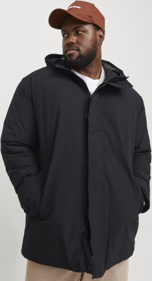 Jack & Jones KEEN Windproof Parka Black - Jakne - Moške bunde za Močnejše Postave