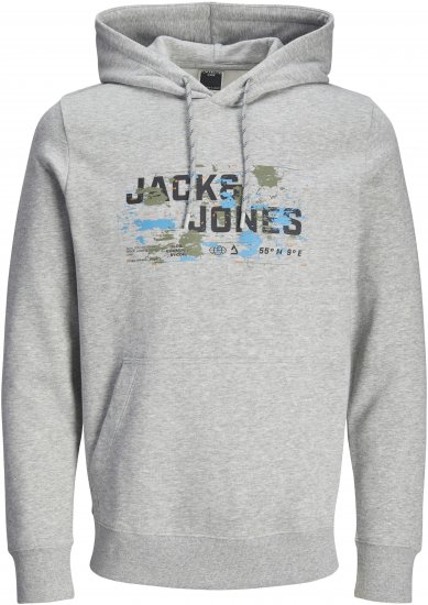 Jack & Jones JCOOUTDOOR Hoodie Light Grey - Puloverji & jopice - Moški Puloverji & Jopice za Močnejše Postave