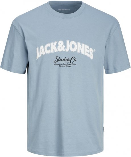 Jack & Jones JORBRONX T-Shirt Light Blue - Kratke Majice - Moške kratke majice za močnejše postave