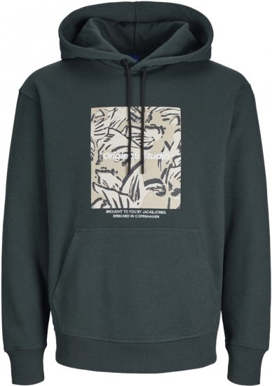 Jack & Jones ESTERBRO Hoodie Dark Green - Puloverji & jopice - Moški Puloverji & Jopice za Močnejše Postave