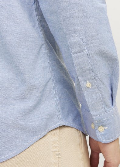 Jack & Jones Brook Oxford Long Sleeve Shirt Cashmere Blue - Srajce - Moške srajce za Močnejše Postave