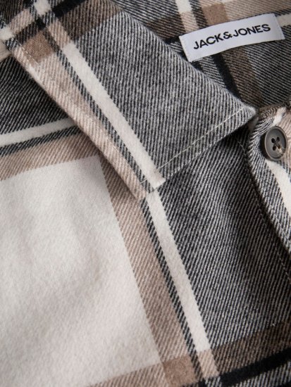 Jack & Jones Charge Overshirt Long Sleeve Crockery - Srajce - Moške srajce za Močnejše Postave