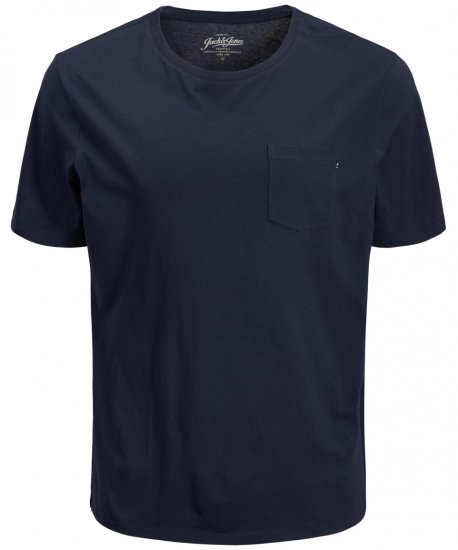 Jack & Jones JJEPOCKET Tee Navy - Kratke Majice - Moške kratke majice za močnejše postave