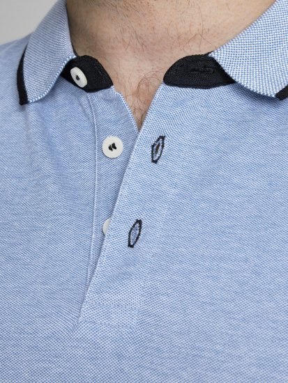 Jack & Jones PAULOS Short Sleeve Polo Light Blue/PS - Polo majice - Moške Polo Majice za Močnejše Postave