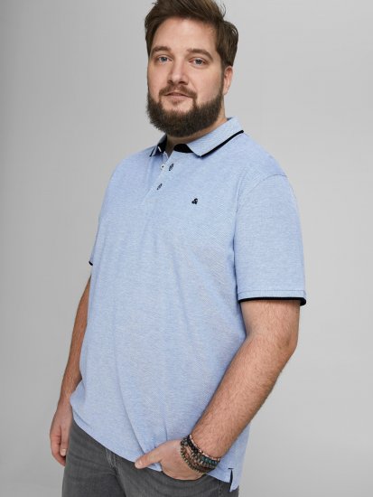 Jack & Jones PAULOS Short Sleeve Polo Light Blue/PS - Polo majice - Moške Polo Majice za Močnejše Postave