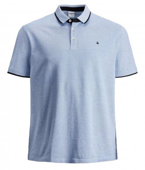 Jack & Jones PAULOS Short Sleeve Polo Light Blue/PS - Polo majice - Moške Polo Majice za Močnejše Postave