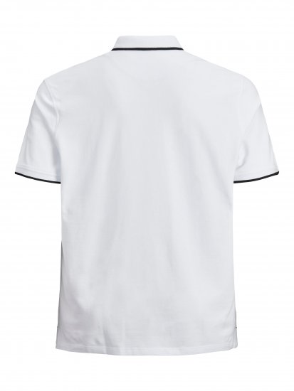 Jack & Jones PAULOS Short Sleeve Polo White/PS - Polo majice - Moške Polo Majice za Močnejše Postave
