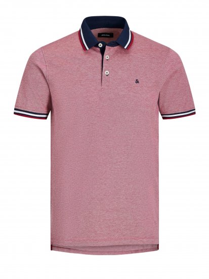Jack & Jones Paulos Polo Rio Red - Polo majice - Moške Polo Majice za Močnejše Postave