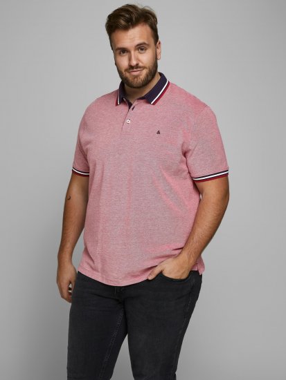 Jack & Jones Paulos Polo Rio Red - Polo majice - Moške Polo Majice za Močnejše Postave