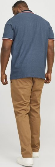 Jack & Jones PAULOS Short Sleeve Polo Denim Blue/PS - Polo majice - Moške Polo Majice za Močnejše Postave