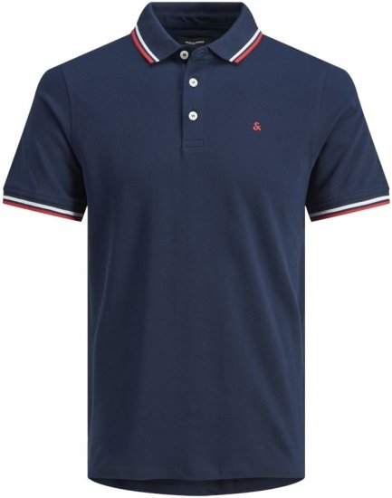 Jack & Jones PAULOS Short Sleeve Polo Navy Blazer - Polo majice - Moške Polo Majice za Močnejše Postave
