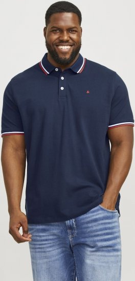 Jack & Jones PAULOS Short Sleeve Polo Navy Blazer - Polo majice - Moške Polo Majice za Močnejše Postave