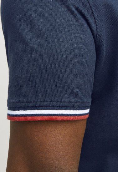 Jack & Jones PAULOS Short Sleeve Polo Navy Blazer - Polo majice - Moške Polo Majice za Močnejše Postave