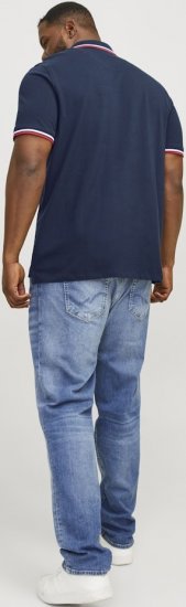 Jack & Jones PAULOS Short Sleeve Polo Navy Blazer - Polo majice - Moške Polo Majice za Močnejše Postave