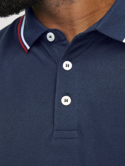 Jack & Jones PAULOS Short Sleeve Polo Navy Blazer - Polo majice - Moške Polo Majice za Močnejše Postave