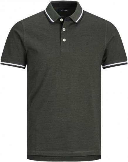Jack & Jones PAULOS Short Sleeve Polo Green/PLAY 1 - Polo majice - Moške Polo Majice za Močnejše Postave