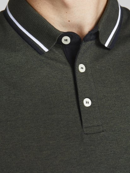 Jack & Jones PAULOS Short Sleeve Polo Green/PLAY 1 - Polo majice - Moške Polo Majice za Močnejše Postave