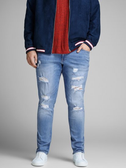 Jack & Jones Liam Jeans Blue Denim - Kavbojke & hlače - Moške Kavbojke in Hlače za Močnejše Postave