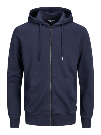 Jack & Jones Basic Sweat Zip Hood Navy Blazer - Puloverji & jopice - Moški Puloverji & Jopice za Močnejše Postave