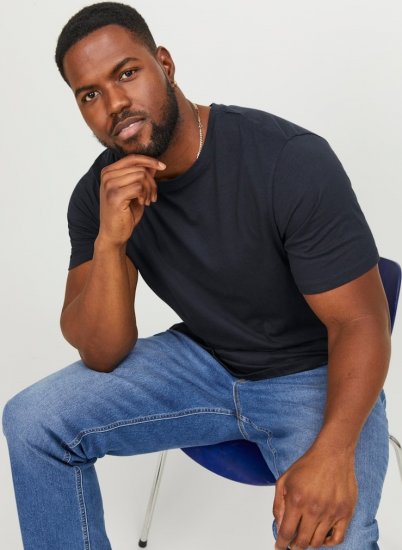 Jack & Jones NOA Crew Neck T-Shirt Navy Blazer - Kratke Majice - Moške kratke majice za močnejše postave