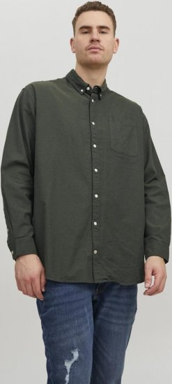Jack & Jones OXFORD LS Shirt Green - Srajce - Moške srajce za Močnejše Postave