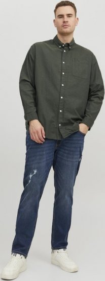 Jack & Jones OXFORD LS Shirt Green - Srajce - Moške srajce za Močnejše Postave