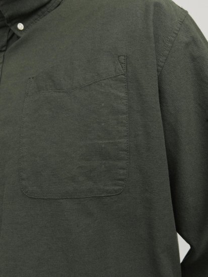 Jack & Jones OXFORD LS Shirt Green - Srajce - Moške srajce za Močnejše Postave