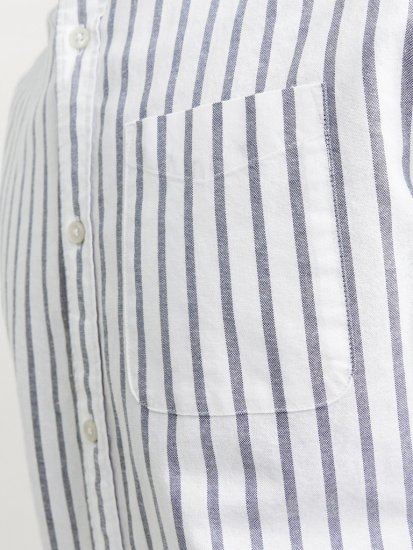 Jack & Jones OXFORD LS Shirt Striped Ensign Blue - Srajce - Moške srajce za Močnejše Postave