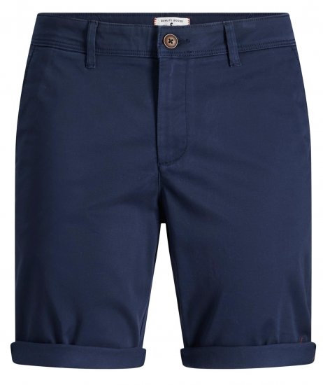 Jack & Jones JPSTBOWIE Chino Shorts Navy Blazer - Kratke hlače - Moške Kratke Hlače za Močnejše Postave
