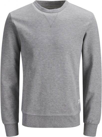 Jack & Jones Basic Sweatshirt Light Grey Melange - Puloverji & jopice - Moški Puloverji & Jopice za Močnejše Postave