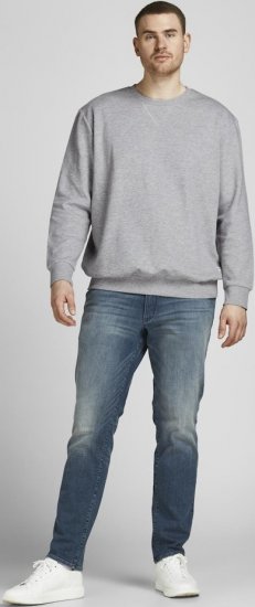 Jack & Jones Basic Sweatshirt Light Grey Melange - Puloverji & jopice - Moški Puloverji & Jopice za Močnejše Postave