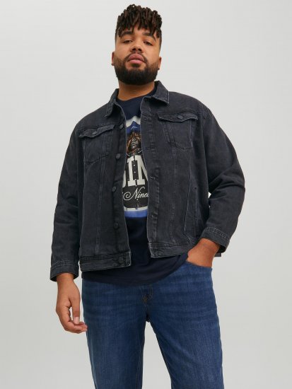 Jack & Jones JJIJEAN Denim Jacket Black Denim - Jakne - Moške bunde za Močnejše Postave