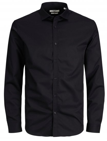 Jack & Jones CARDIFF Dress Shirt Black - Srajce - Moške srajce za Močnejše Postave