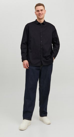 Jack & Jones CARDIFF Dress Shirt Black - Srajce - Moške srajce za Močnejše Postave