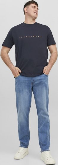 Jack & Jones STAR T-Shirt Dark Navy - Kratke Majice - Moške kratke majice za močnejše postave