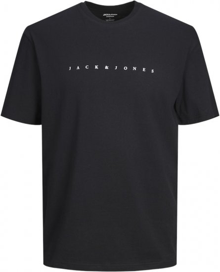 Jack & Jones STAR T-Shirt Black - Kratke Majice - Moške kratke majice za močnejše postave